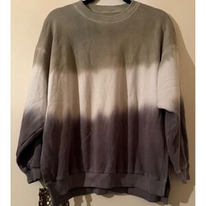 American Eagle Oversized Sweatshirt Ombre Green White Gray XXS AHHMAZINGLY SOFT